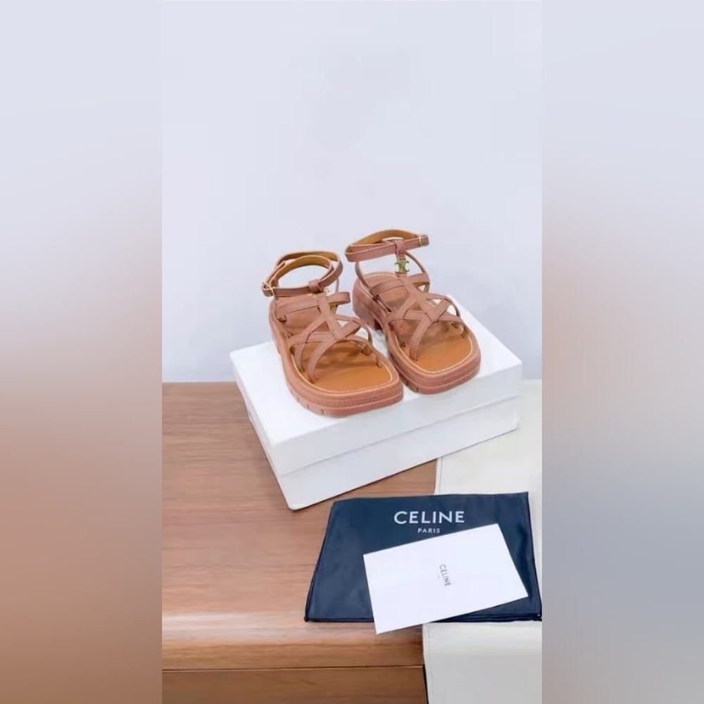 Celine Triomphe leather sandal